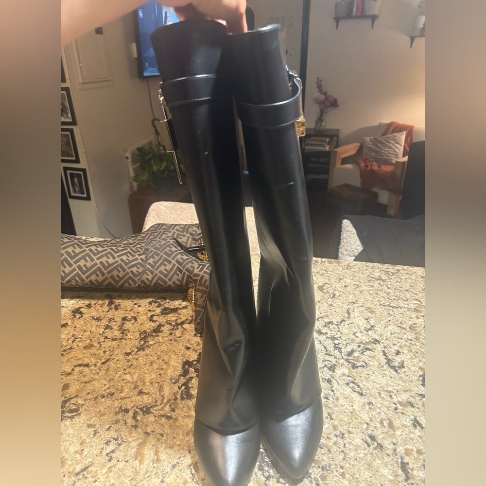 Givenchy Black Over the Knee Boots with Sleek Design
